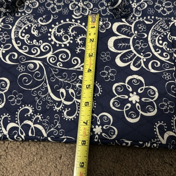 Cotton Cloth Tote-Blue/White-EUC-ZipTop - Picture 10 of 16